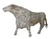 Product image 2 of the product “Standing Bull. Artistic made made from single teak wood pieces. The head is carved wood. The size is 255cm Length. ”